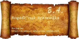 Bogdányi Antonella névjegykártya